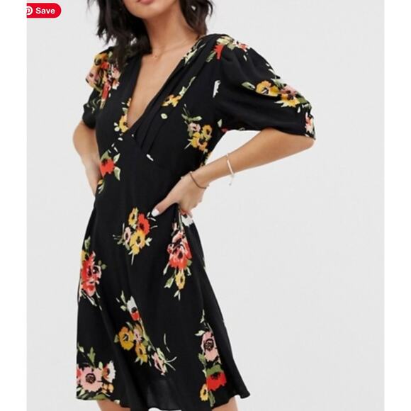 Free People Neon Garden Floral Mini Dress size 2 - Picture 1 of 5